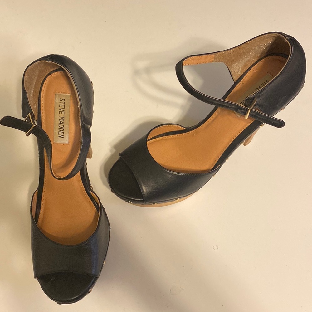 Steve Madden Leather Studded Platform Heels